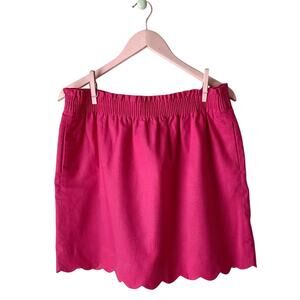 J. Crew Pink Linen Blend Scalloped Edge Skirt